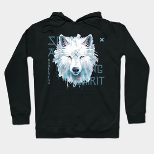 White nordic wolf Hoodie